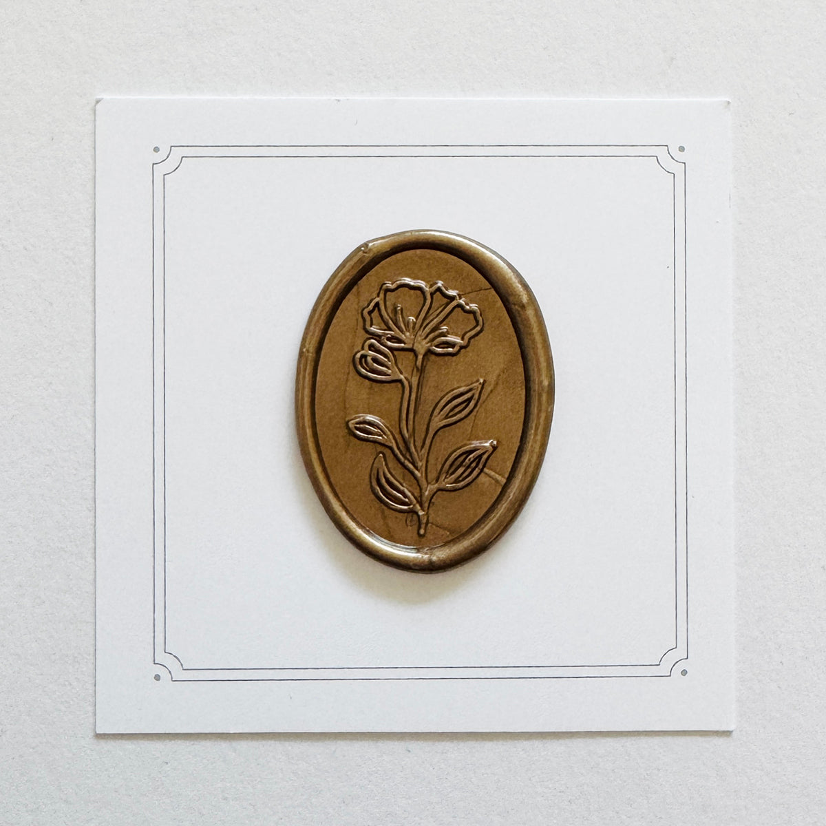 Simple Poppy Oval Wax Stamp