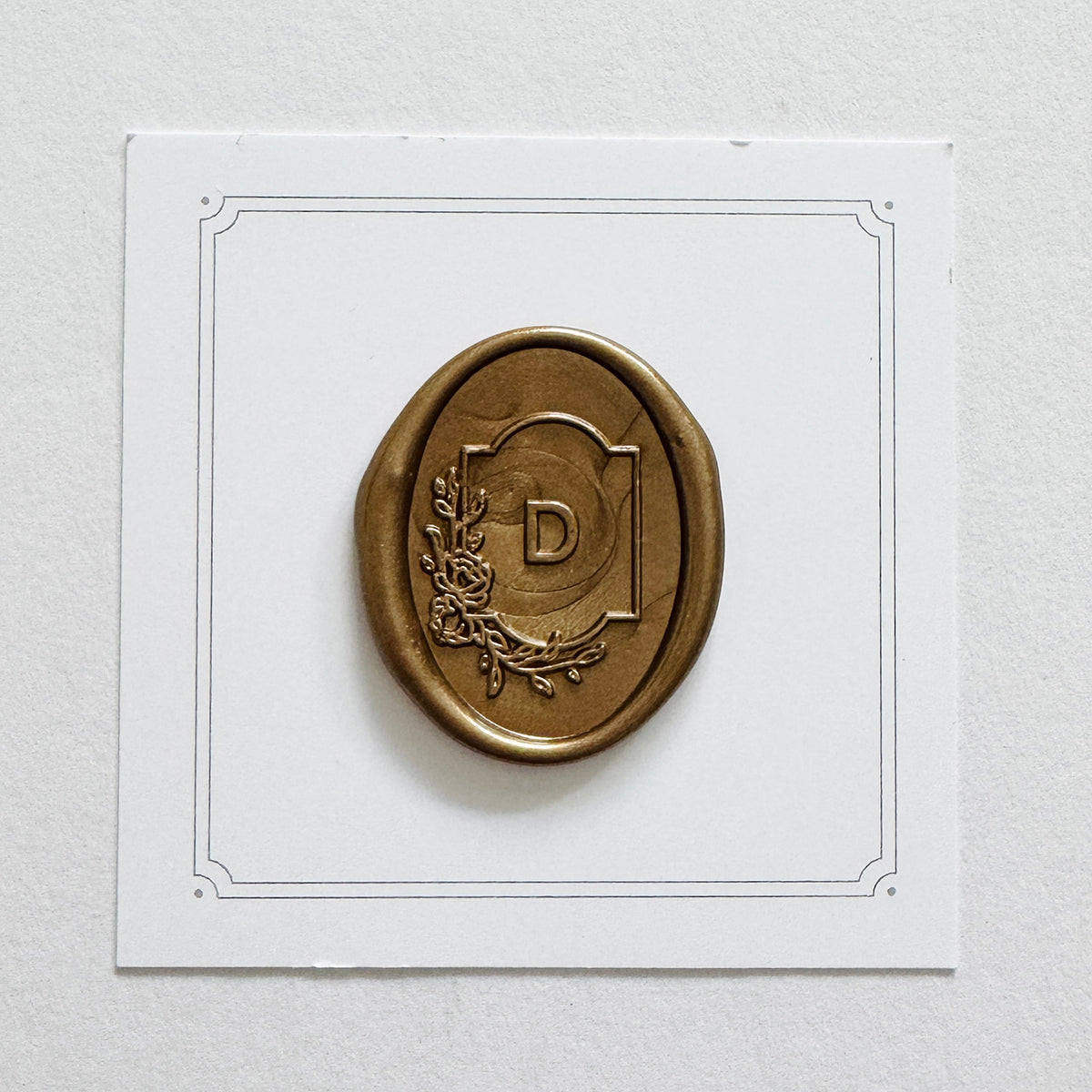 Initial Floral Frame Wax Seal Stamp (A-Z)