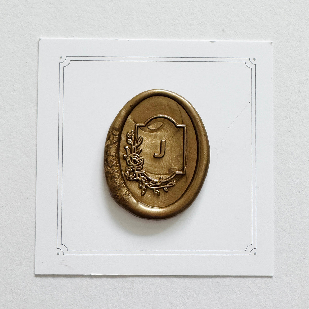 Initial Floral Frame Wax Seal Stamp (A-Z)