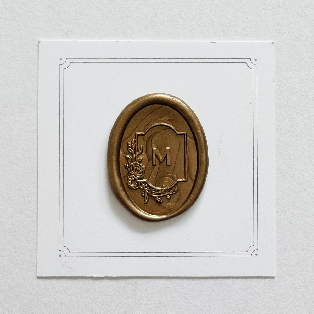 Initial Floral Frame Wax Seal Stamp (A-Z)