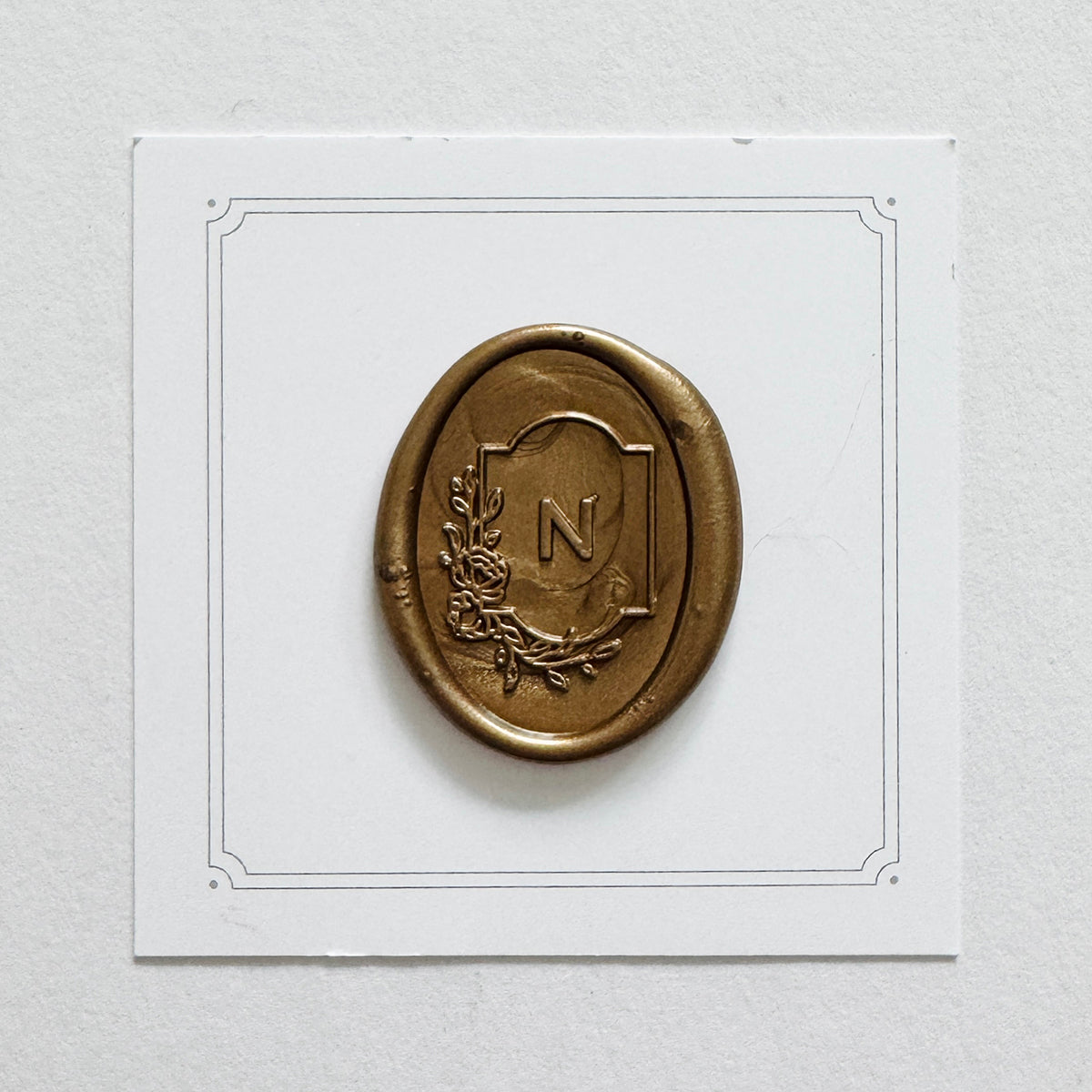 Initial Floral Frame Wax Seal Stamp (A-Z)