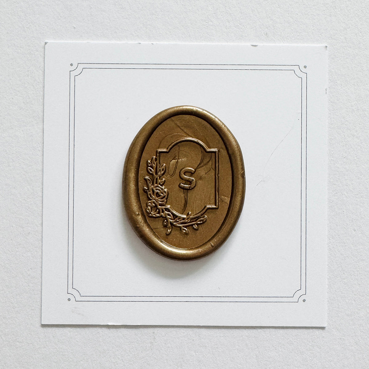 Initial Floral Frame Wax Seal Stamp (A-Z)