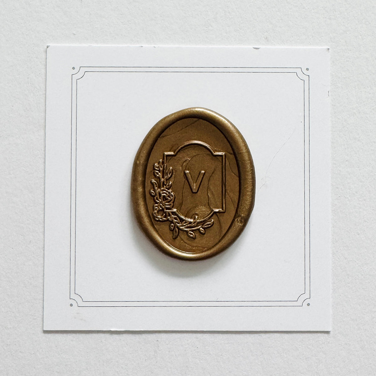 Initial Floral Frame Wax Seal Stamp (A-Z)