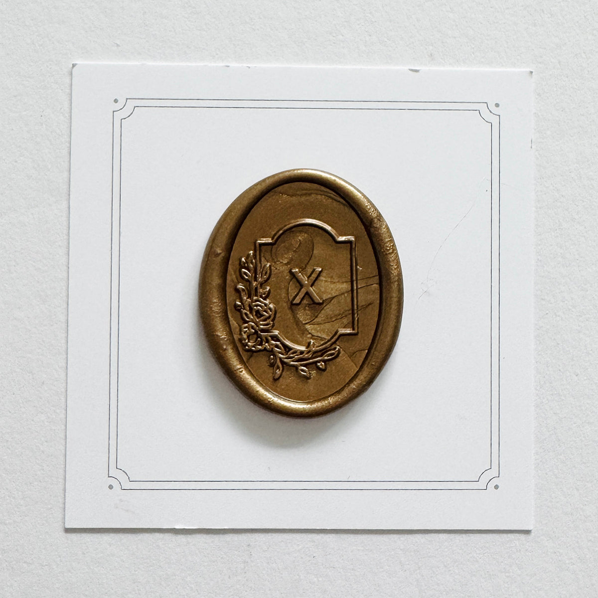 Initial Floral Frame Wax Seal Stamp (A-Z)