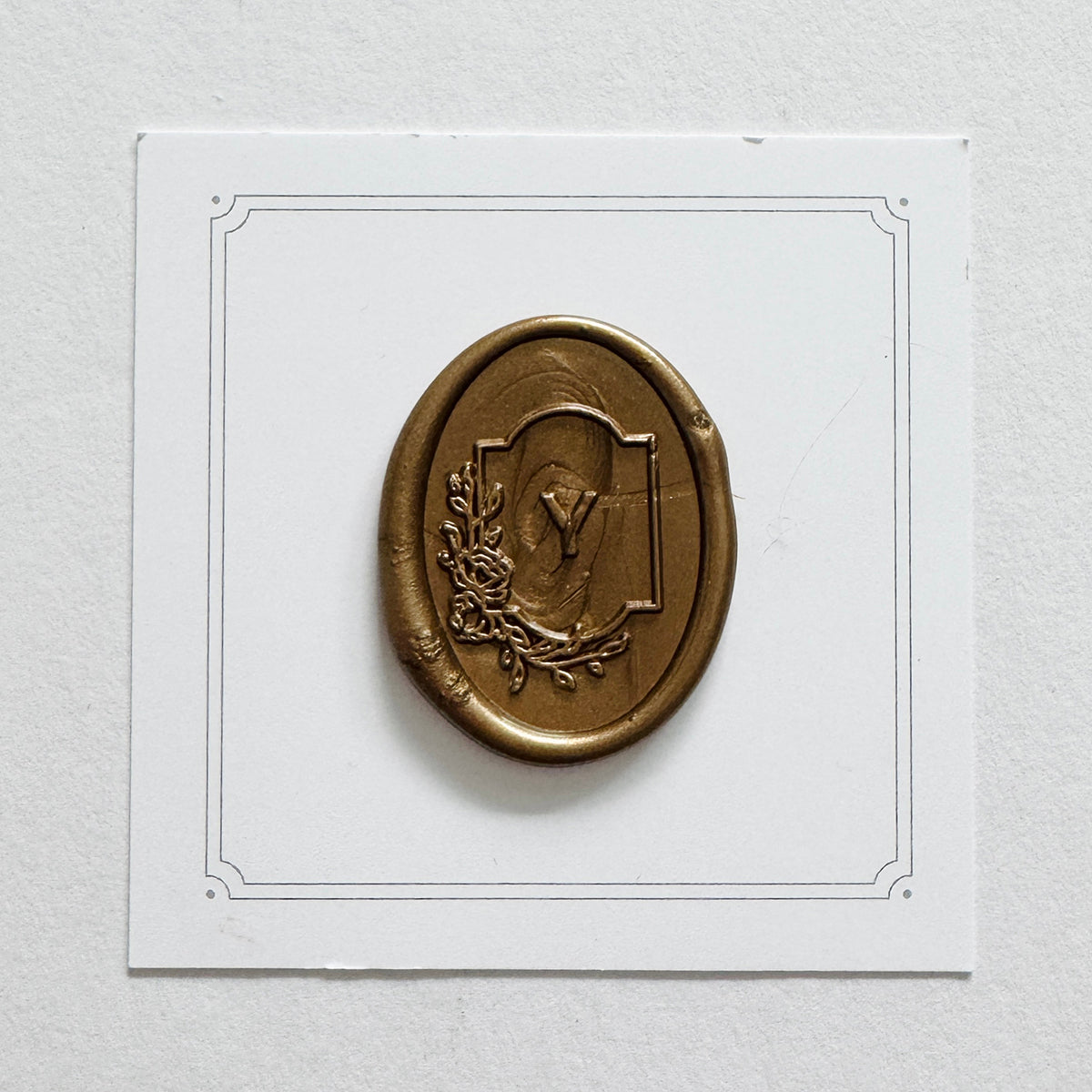 Initial Floral Frame Wax Seal Stamp (A-Z)