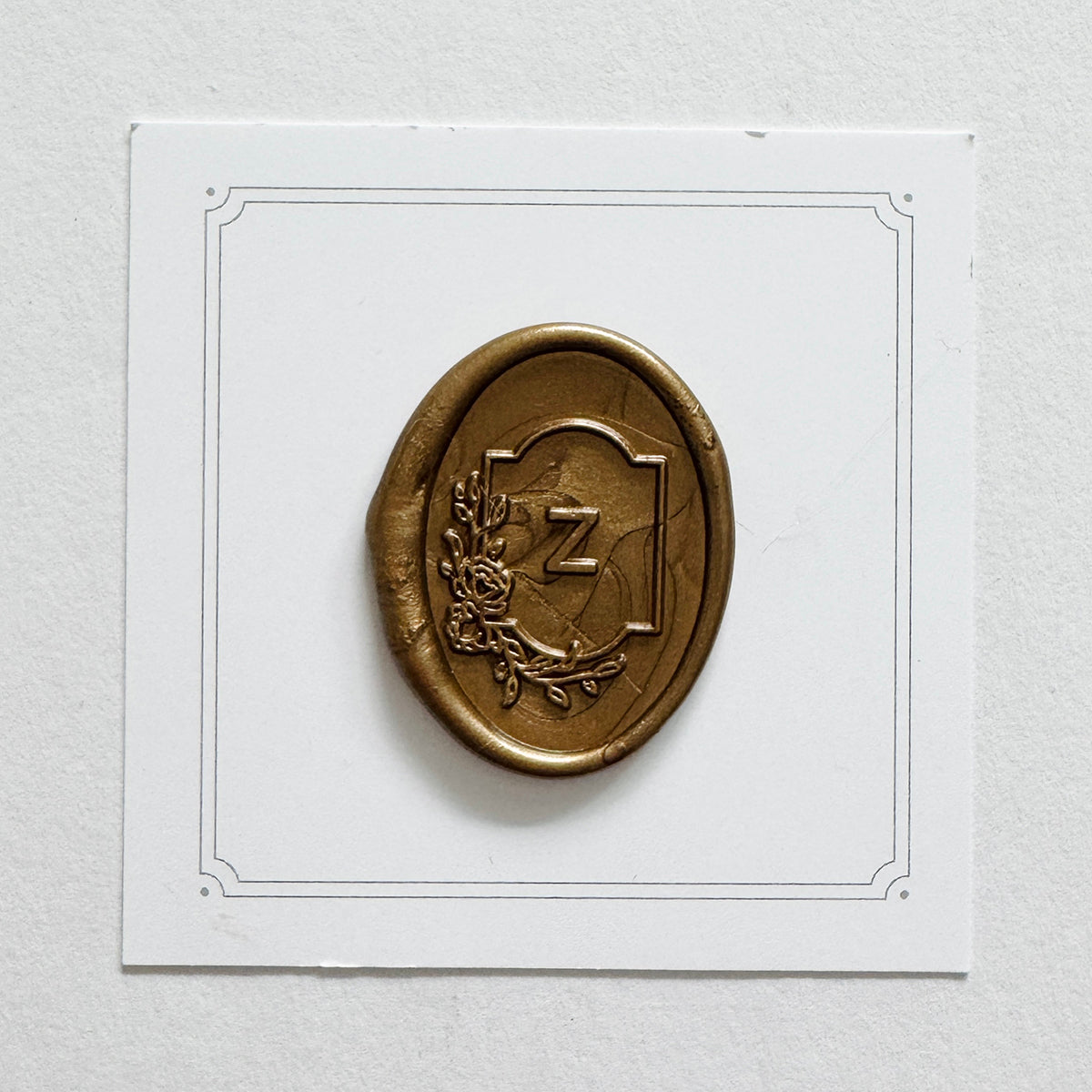 Initial Floral Frame Wax Seal Stamp (A-Z)