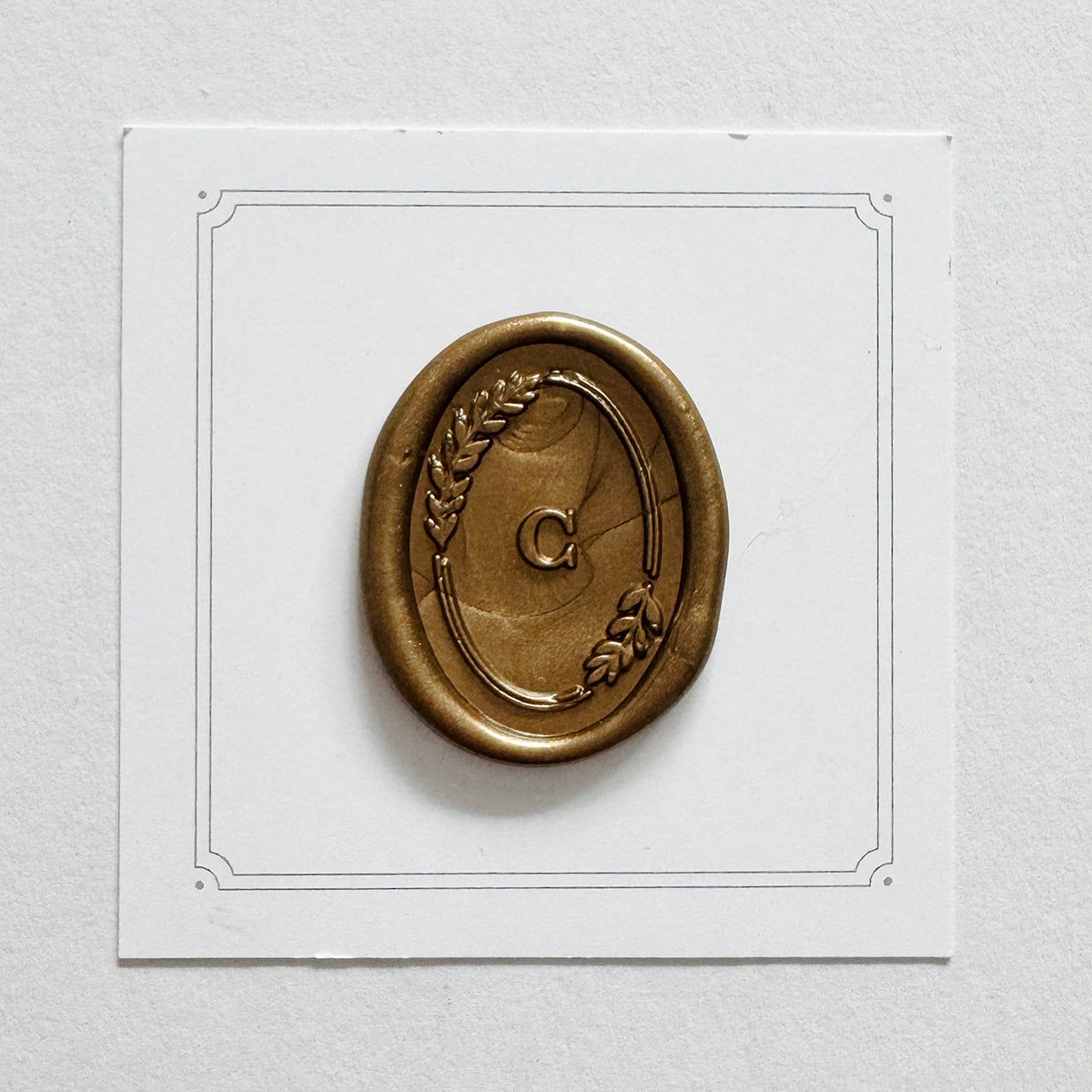 Initial Leaf Frame Wax Seal Stamp (A-Z)