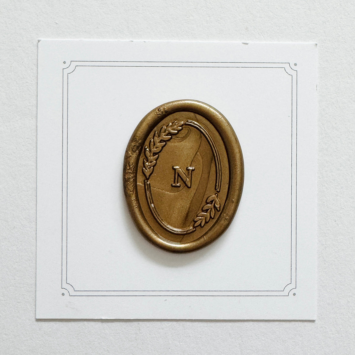 Initial Leaf Frame Wax Seal Stamp (A-Z)