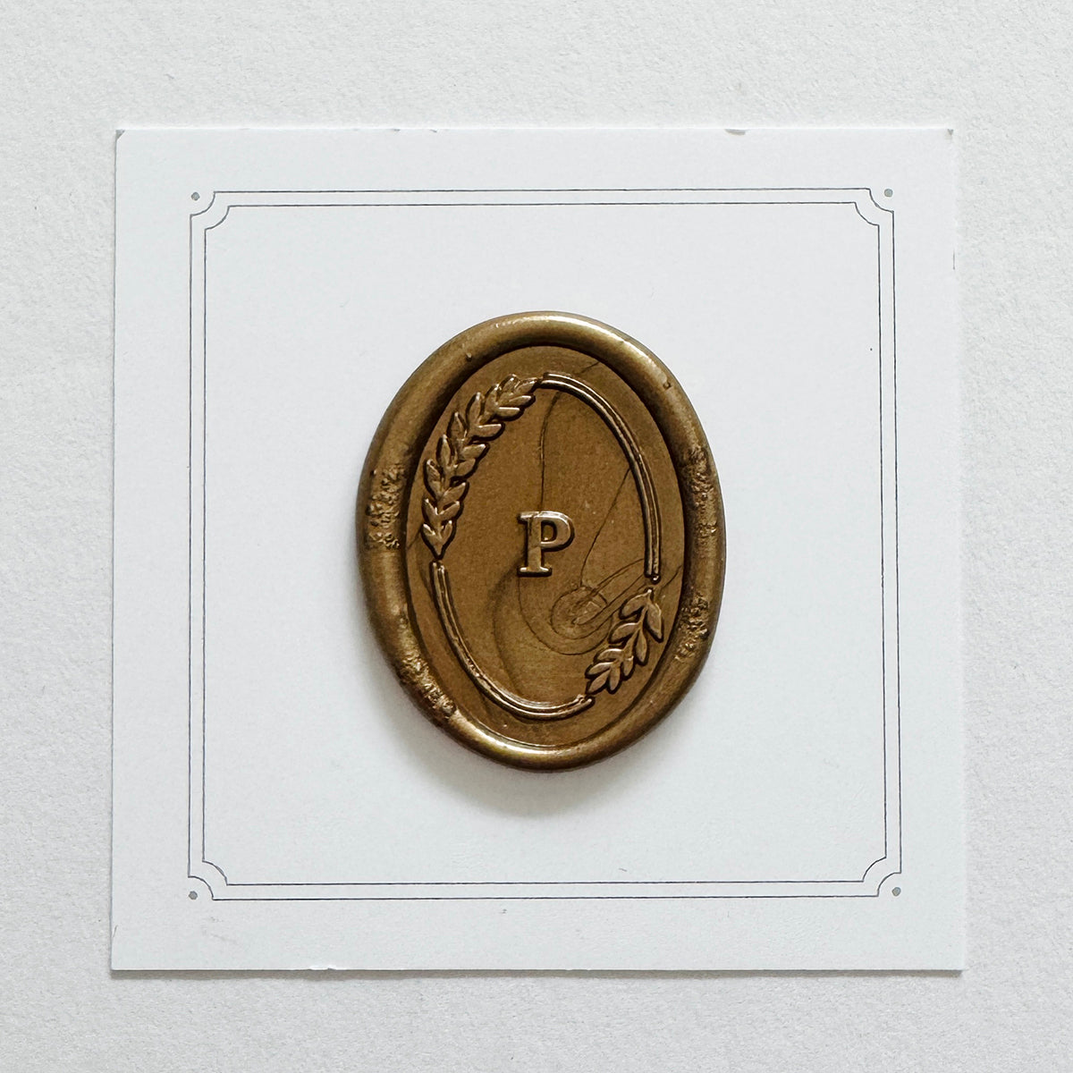 Initial Leaf Frame Wax Seal Stamp (A-Z)