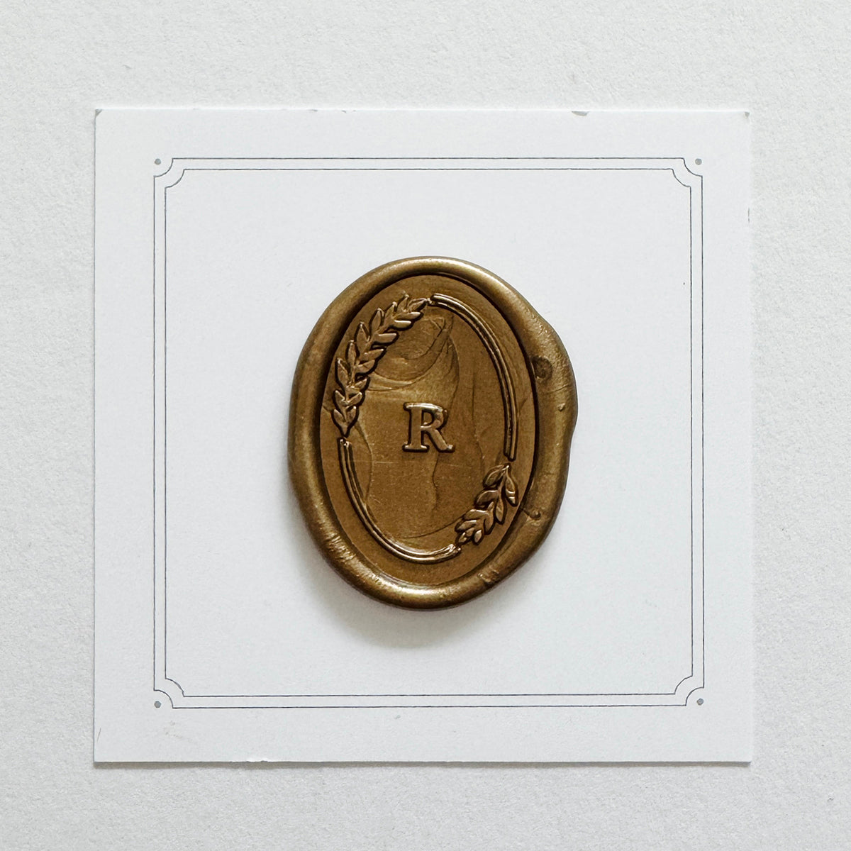 Initial Leaf Frame Wax Seal Stamp (A-Z)