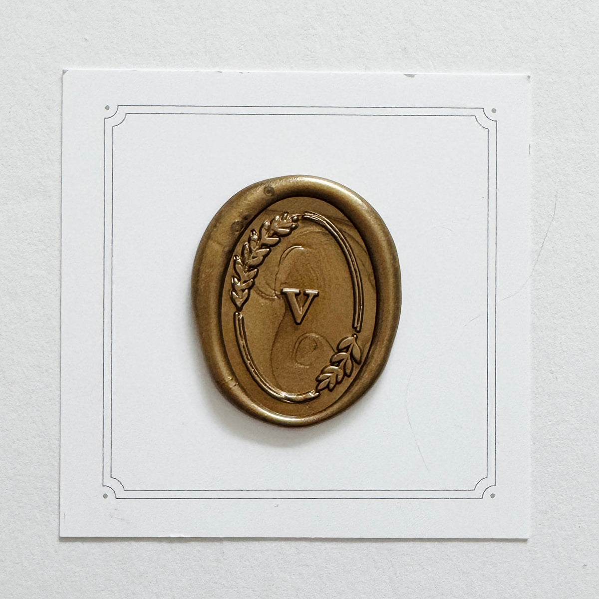 Initial Leaf Frame Wax Seal Stamp (A-Z)