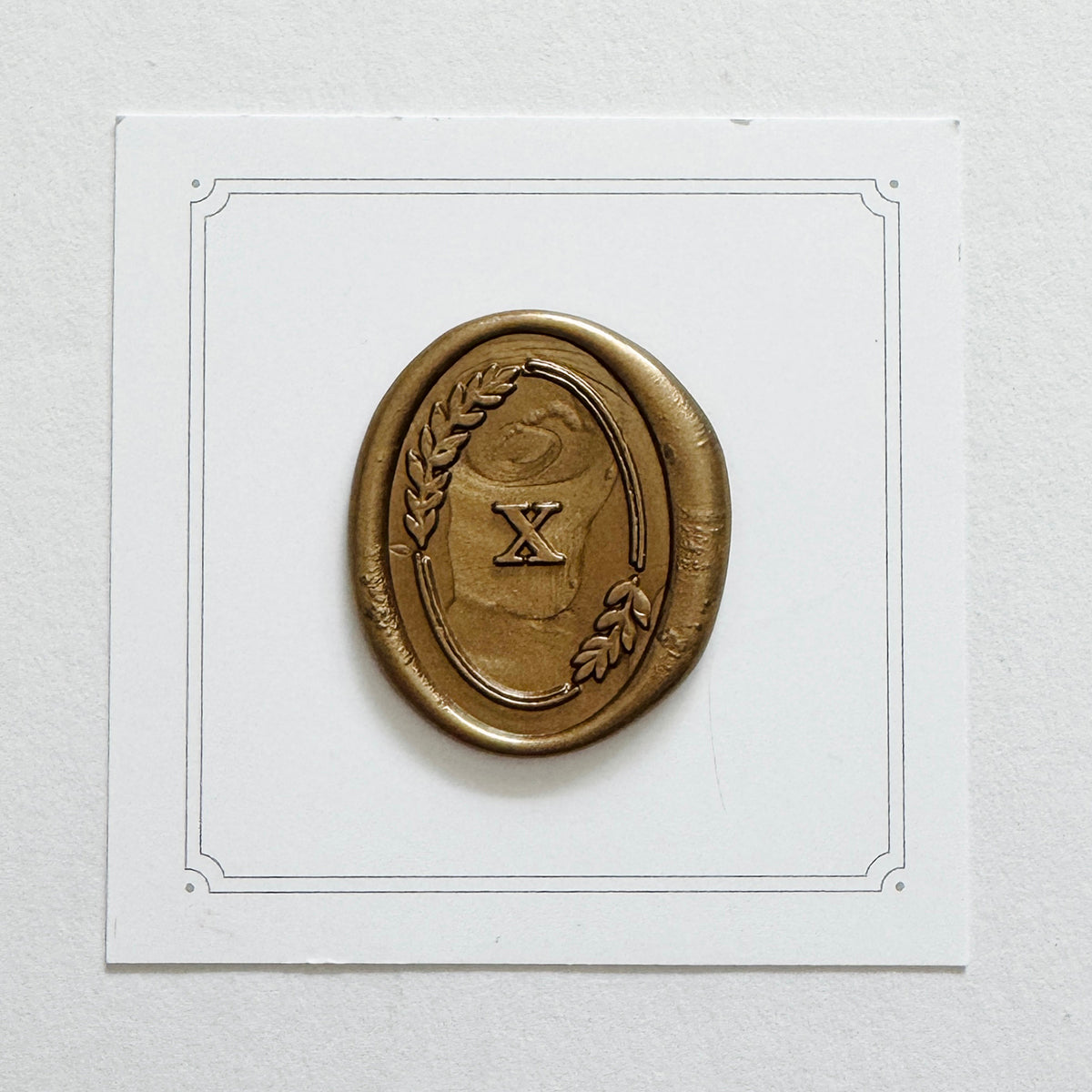 Initial Leaf Frame Wax Seal Stamp (A-Z)