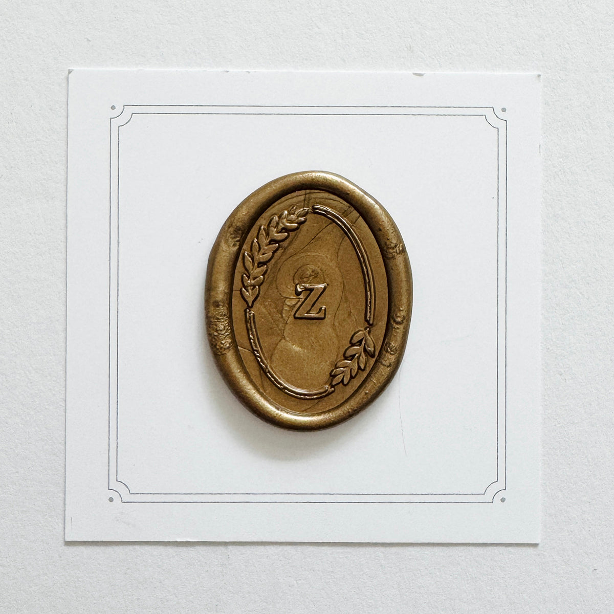 Initial Leaf Frame Wax Seal Stamp (A-Z)