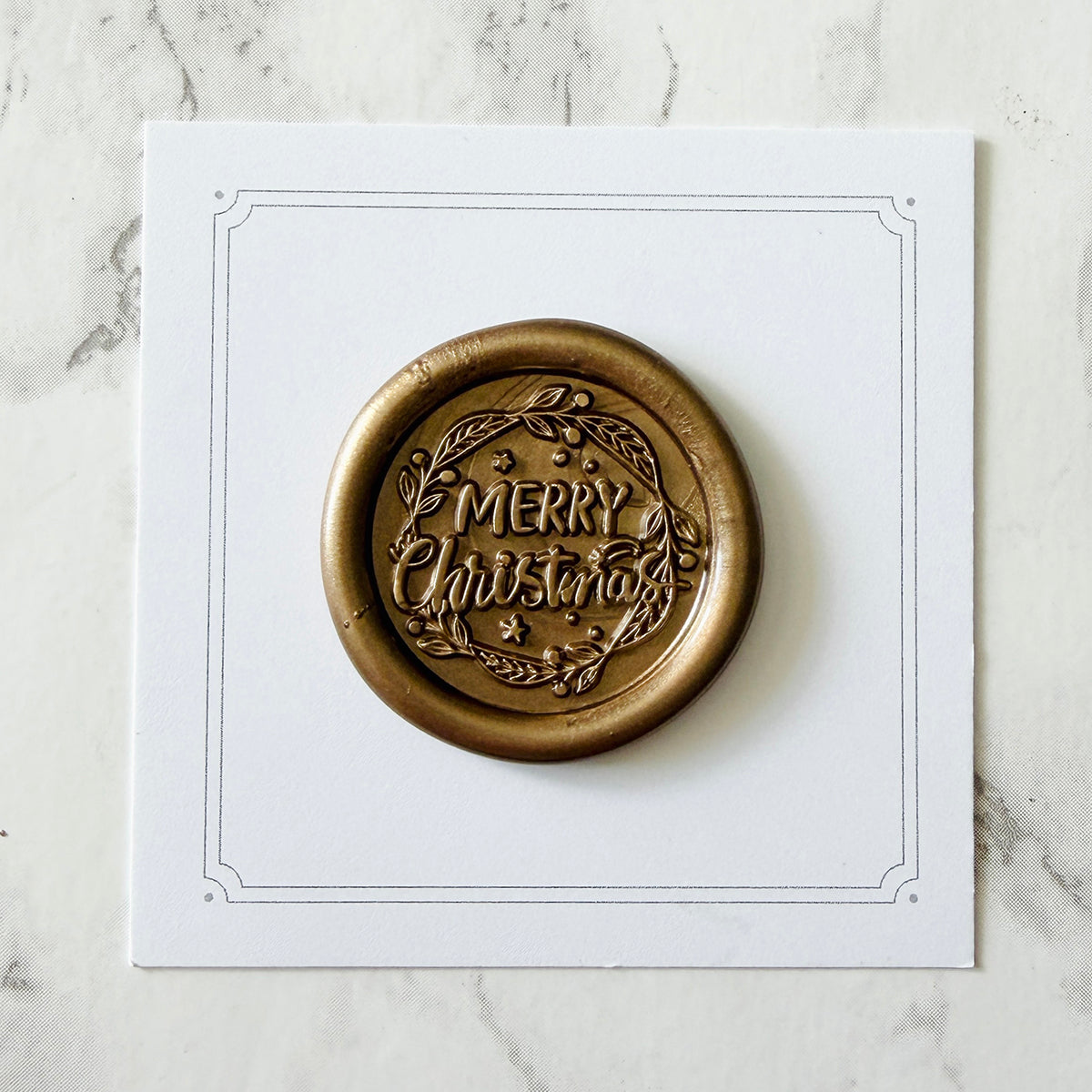 Merry Christmas Wreath Wax Seal Stamp