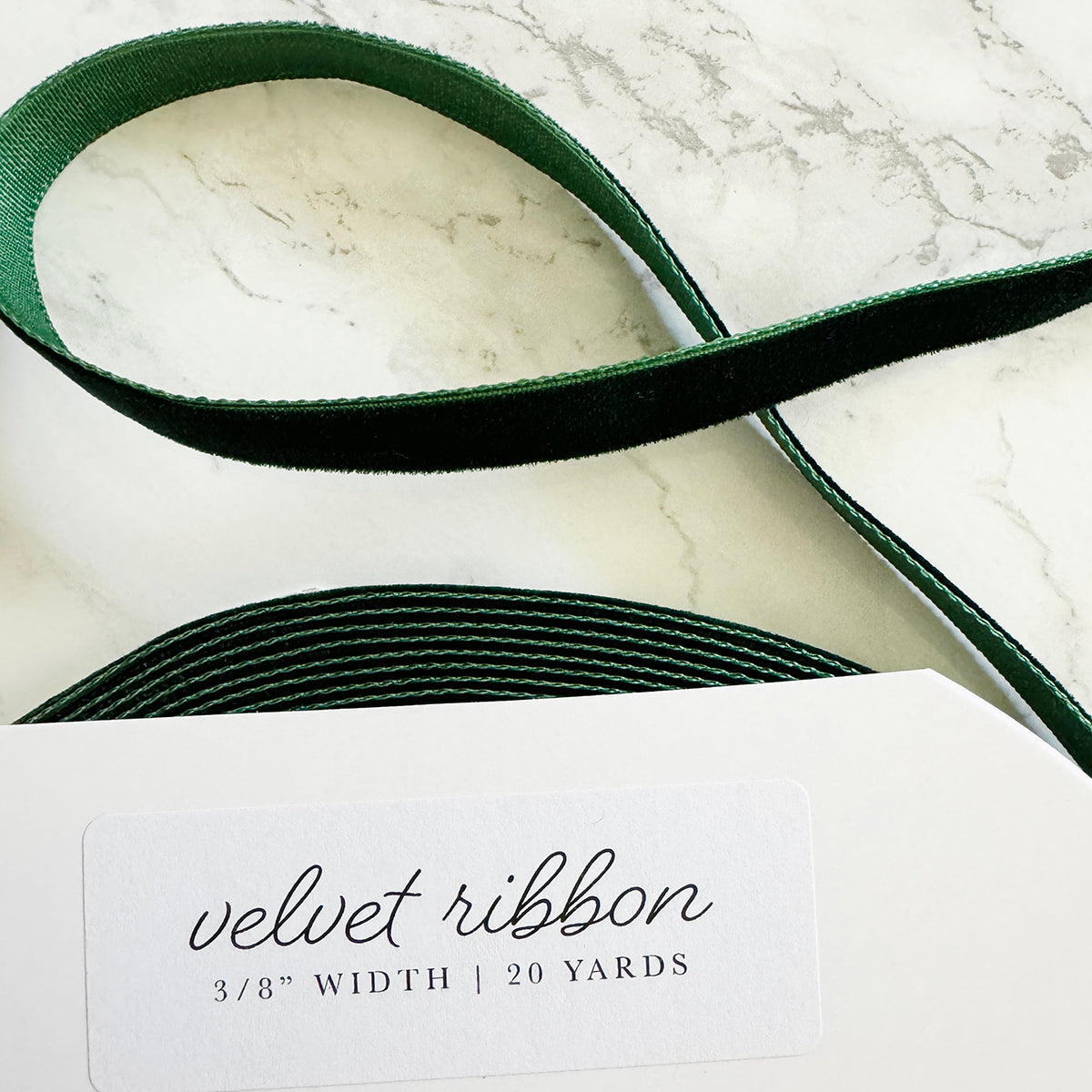 Dark Green Velvet Ribbon - 20 yards