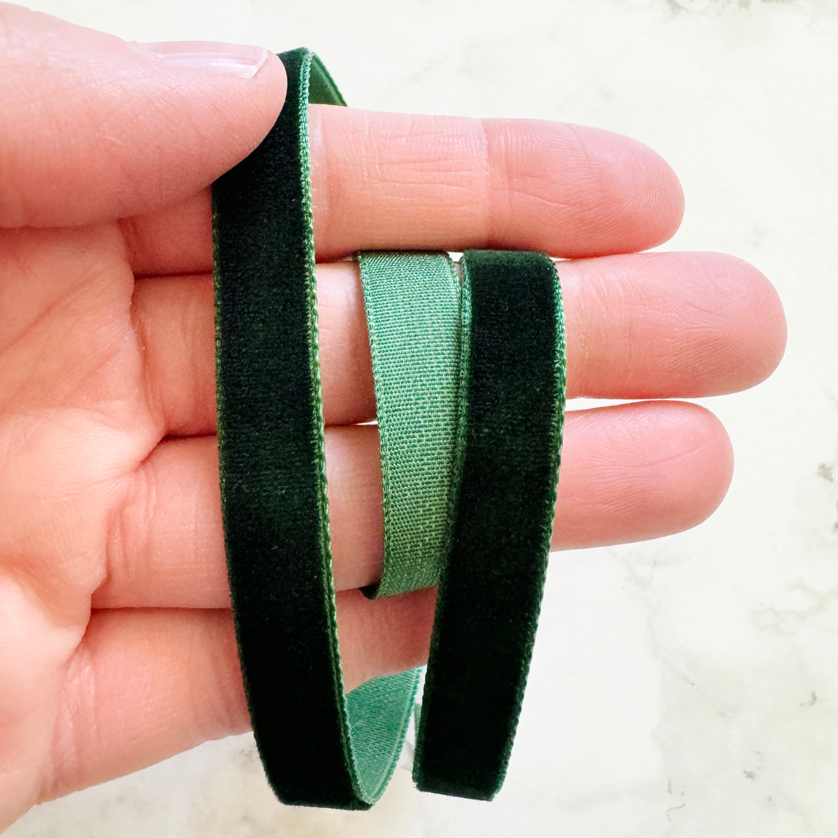 Dark Green Velvet Ribbon - 20 yards