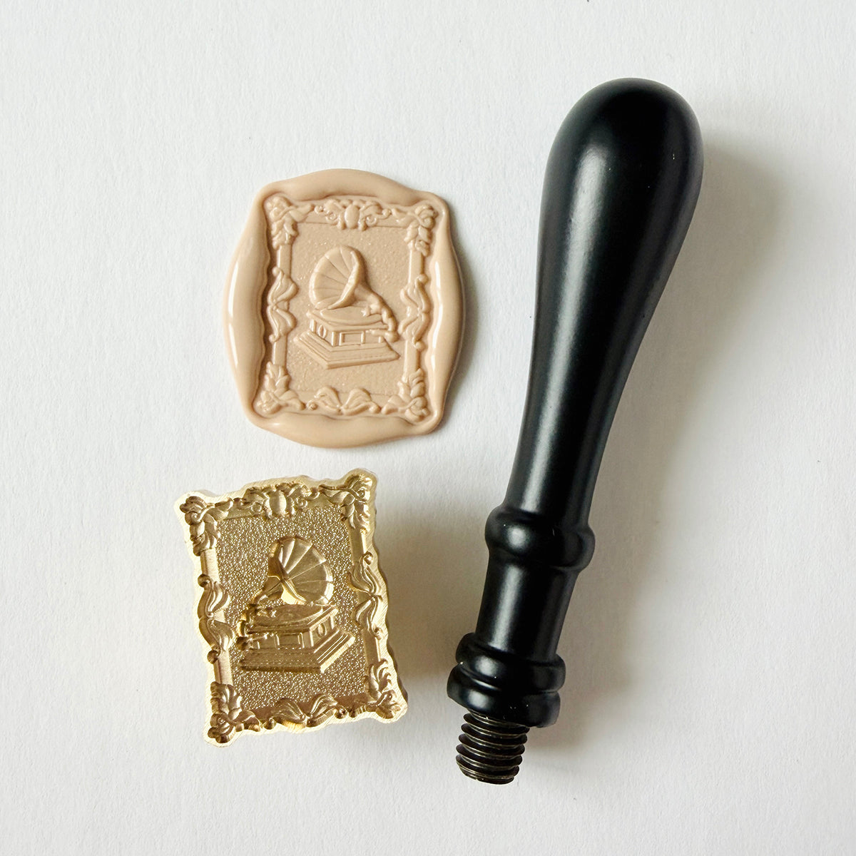Framed Gramophone Wax Seal Stamp 3-D