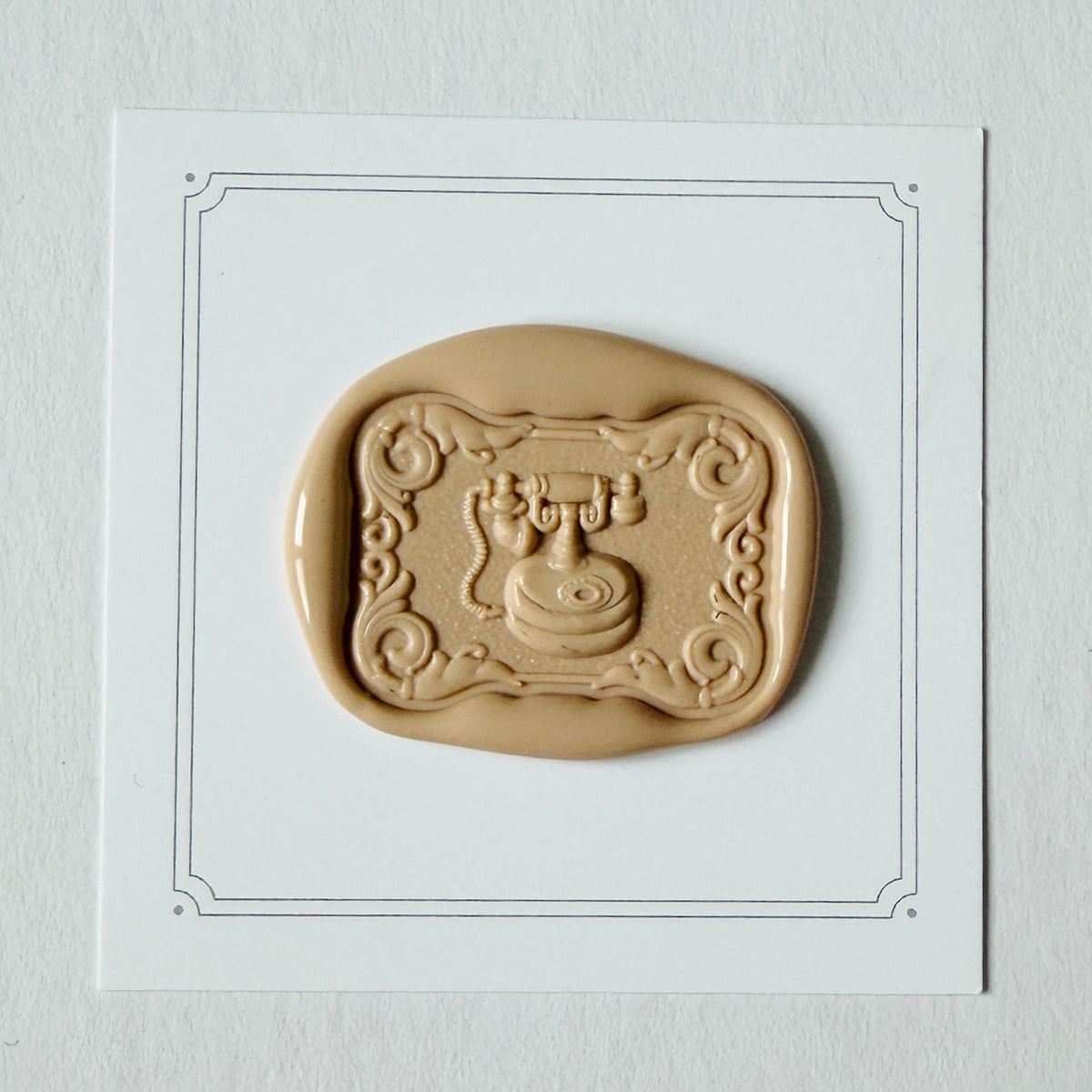 Framed Telephone Wax Stamp 3-D