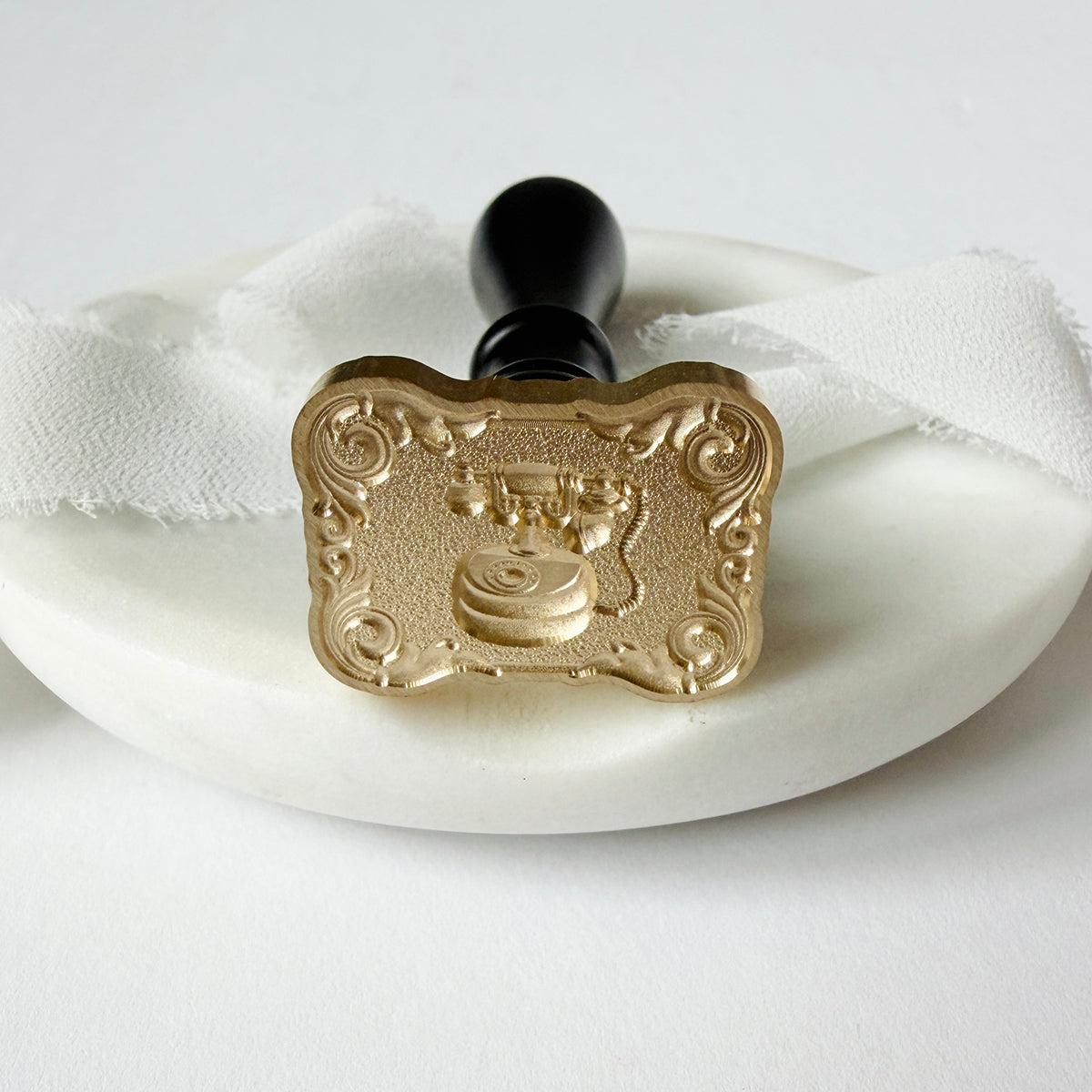 Framed Telephone Wax Stamp 3-D