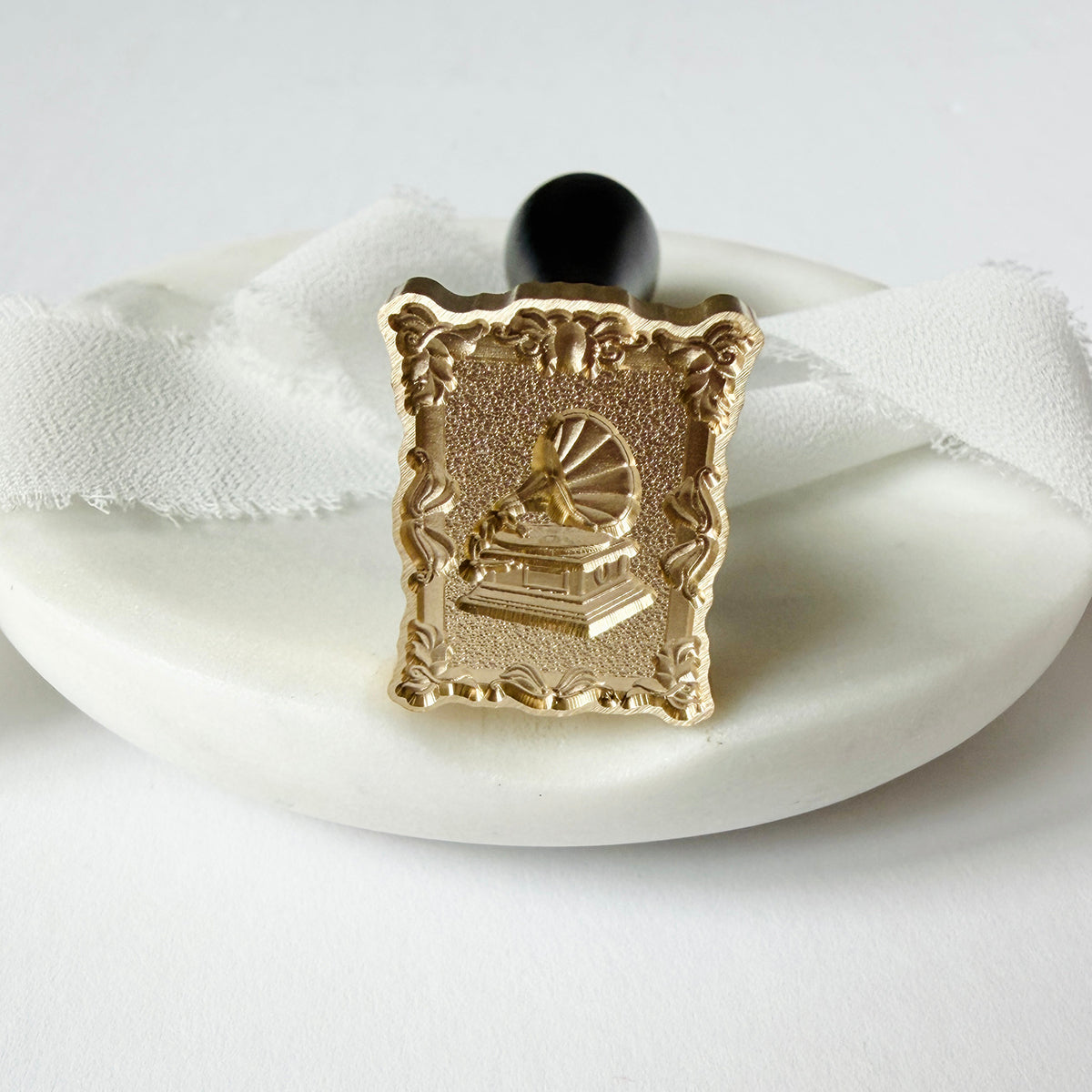 Framed Gramophone Wax Seal Stamp 3-D
