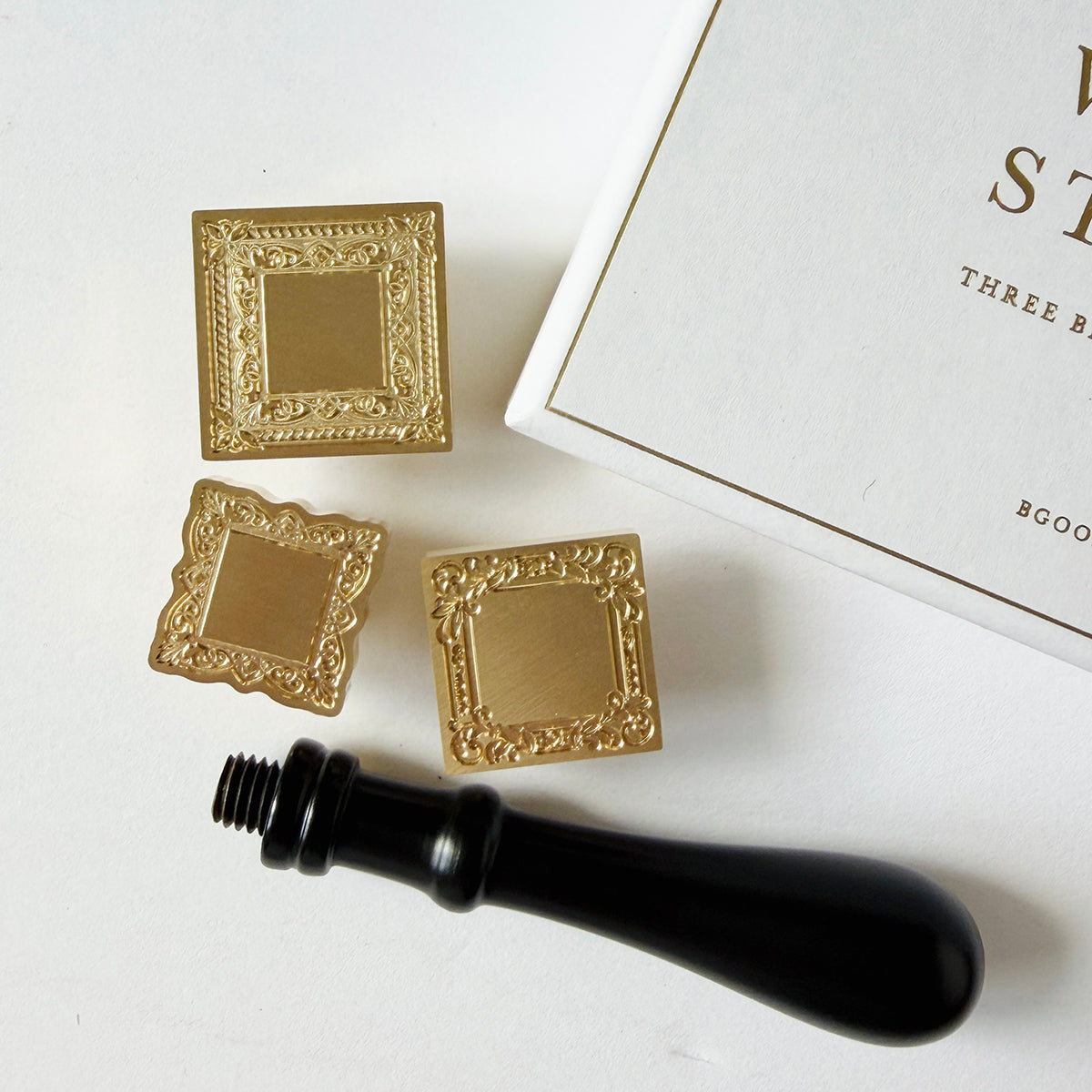 Square Frame Wax Seal Stamp Set (Set of 3)